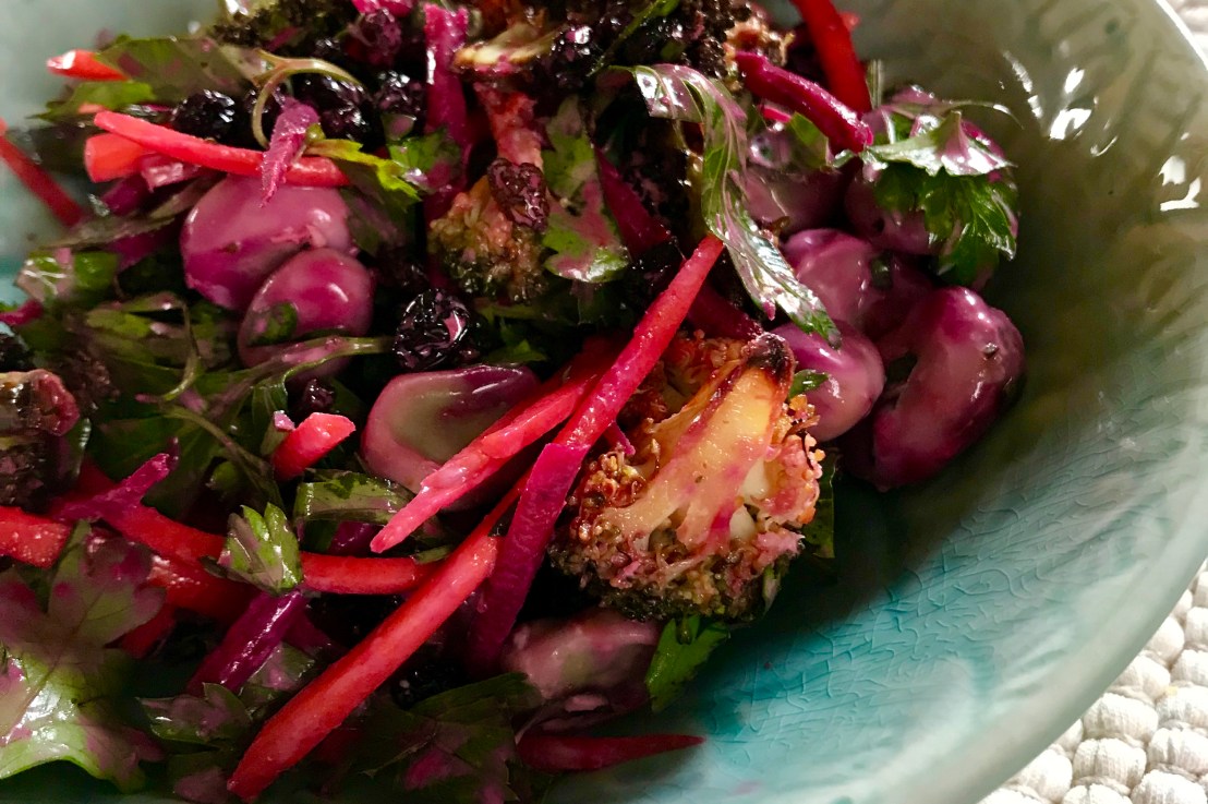 Charred broccoli, cauliflower and broad bean&nbsp;salad